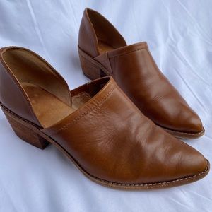 Madewell Leather Low-cut Booties with Block Heel